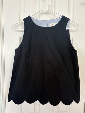 Vineyard Vines Navy Scallop-Hem Sleeveless Top size 4